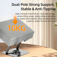 Support de bureau en métal de conception nouvelle, pour ordinateurs portables et tablettes, avec rotation à 360 degrés, hauteur réglable, portable, 23x20cm