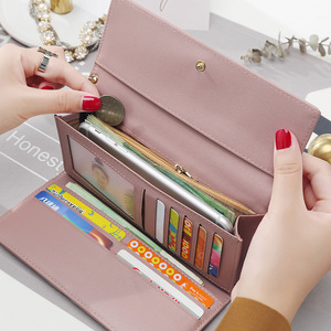 <span class=keywords><strong>Portefeuille</strong></span> long tendance version coréenne <span class=keywords><strong>pour</strong></span> femmes, sac à téléphone portable à trois volets <span class=keywords><strong>pour</strong></span> femme - Product Image 5