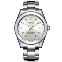 Montre automatique mécanique pour hommes, boîtier en alliage, lumineuse, calendrier, semaine, style sport, exercice, 41mm, bracelet en caoutchouc, pointeur caché, 30M