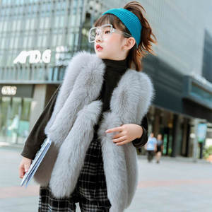 Cute Furry Waistcoat Children Sleeveless <strong>Fur</strong> Jacket Coat Fashion Real Fox <strong>Fur</strong> <strong>Gilet</strong> <strong>Girls</strong> Casual Winter Vest Kids - Product Image 4
