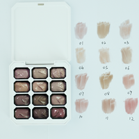 Kit de 12 Gels UV pour Peinture à la Patine, Texture Crémeuse, Non Toxique, Haute Qualité, Gel Polish pour Estampage et Effet Blooming, Fournitures de Manucure