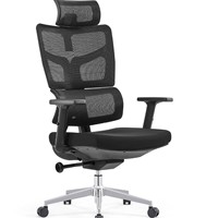 Chaise de bureau exécutive ergonomique en maille noire pour une assise durable et confortable