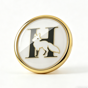 Pin de Solapa Redondo de Metal Personalizado, Insignia Esmaltada con Letras y Animales, Pin Dorado para Ropa, Regalo, Souvenir - Product Image 2