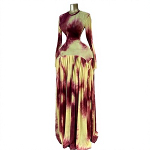 Robe longue maxi naturelle à manches longues SU9757, livraison rapide, avec franges, antistatique, évasée, coupe trapèze, longueur ras du sol, pour femme - Product Image 2