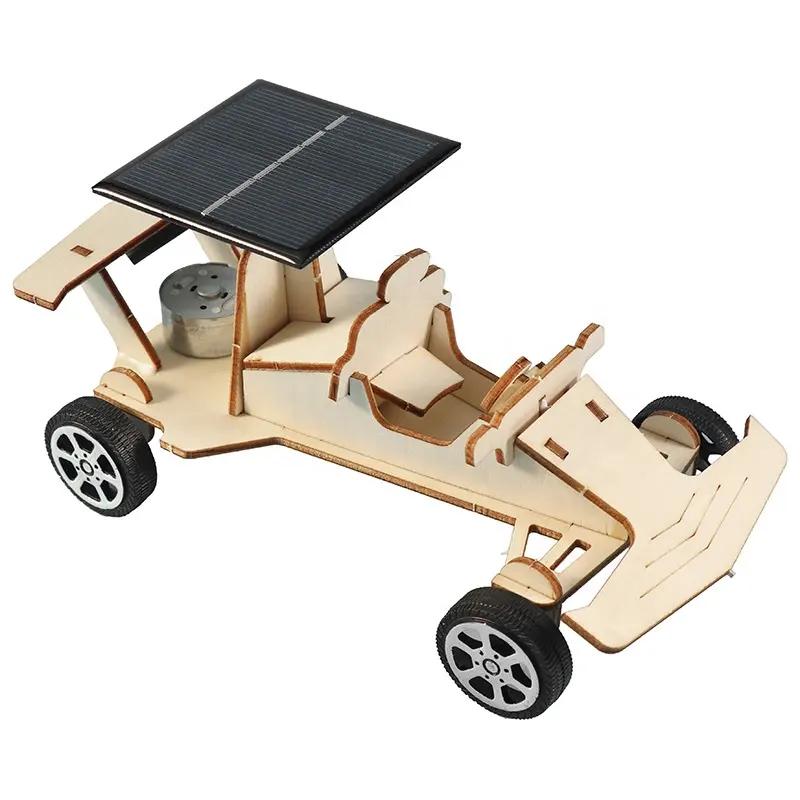 C03050 kit di esperimenti scientifici STEM fai da te, modelli di Puzzle 3D in legno che costruiscono giocattoli, progetti di stelo per auto a energia solare fai da te per bambini