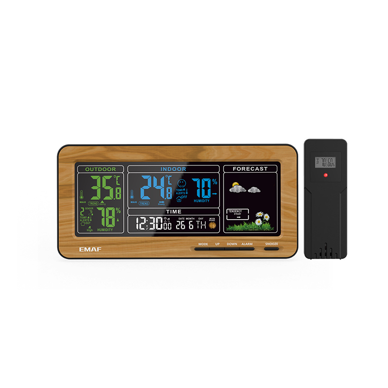 Портативные цветные цифровые часы EMAF OEM home с дистанционным датчиком, Беспроводная Автоматическая Метеостанция для прогноза, с usb-портом для зарядки