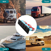 Panneau de 5 interrupteurs à bascule 12V 20A 24V 10A pré-câblé bleu 3 broches SPST pour barre lumineuse LED, éclairage de roche, voiture, camping-car, bateau