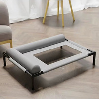 Lit de camp pliable pour animaux de compagnie, toutes saisons, universel, pour chiens et chats, respirant, frais pour l'été, amovible, lavable, surélevé, avec cadre en fer