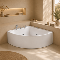 Baignoire d'angle en acrylique OEM 53x53 pouces avec douchette et robinet multifonction