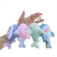 Porte-clés Requin en Peluche Adorable, Breloque de Sac Douce et Rembourrée, Pendentif Dauphin Coloré pour Sac à Dos et Clés de Voiture