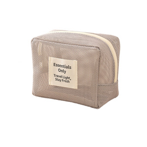 Pochette cosmétique en maille Beilian, petite pochette de rangement pour maquillage portable, trousse de toilette de voyage, design essentiel - Product Image 4