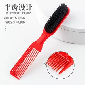 Peigne de coiffure professionnel double face en nylon noir pour hommes, brosse de coiffure portable en plastique noir pour salon de coiffure, vente en gros - Product Image 5