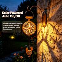 Lampe Solaire Suspendue en Métal, Carillon Éolien Artistique en Fer pour Jardin, Cour, Balcon, Patio, Décoration Ambiante de Fêtes