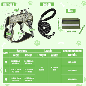 High Quality Wholesale Factory Price Outdoor Bite Proof Weighted Chest Vest Functional Tactical <b>Large</b> <b>Dog</b> Training Harness - Product Image 2