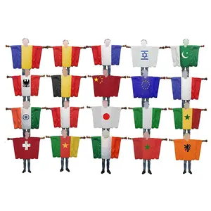 100% Polyester Fabric Digital Printing Fast Delivery Football Fans National Country Belgium Body Flag For Cheering