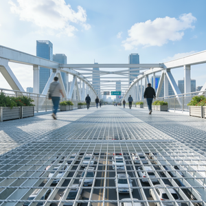 Grille métallique antidérapante et résistante pour couvre-tranchée <span class=keywords><strong>de</strong></span> passerelle, grille en acier durable - Product Image 1