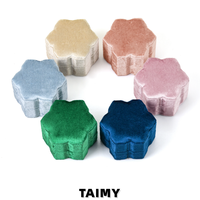 Boîte à bagues en velours en forme de cristal de glace avec logo personnalisé, vente en gros, emballage de bijoux de luxe pour mariage, boîte cadeau, étui de rangement pour bague de fiançailles