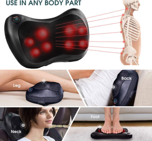 Masseur Shiatsu pour le dos et le cou avec chaleur, coussin de massage pétrissant pour soulager les douleurs musculaires, 8 rouleaux pour un massage plus profond - Product Image 3