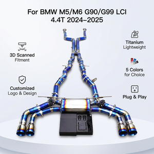 Sistema de Escape Catback de Ajuste Directo para BMW M5/M6 G90/G99 LCI 4.4T 2024-2025, Silenciador Ligero de Titanio con Puntas Rectas Quemadas - Product Image 1