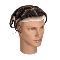 Originea Factory Perruque Homme en Cheveux Brésiliens, Système de Remplacement Capillaire pour Hommes avec Tresses Rasta, Cornrows ou Box Braids