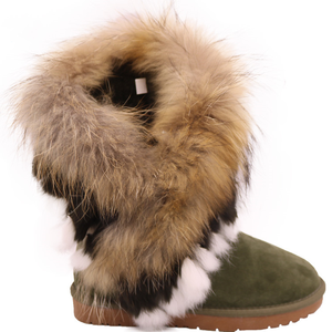 <span class=keywords><strong>Bottes</strong></span> d'hiver à col en fourrure de raton laveur véritable, <span class=keywords><strong>bottes</strong></span> d'hiver chaudes et décontractées pour femmes, <span class=keywords><strong>bottes</strong></span> d'hiver à fourrure en cuir de mouton véritable pour femmes - Product Image 3