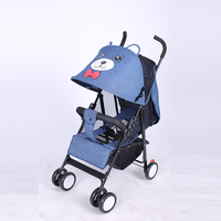 Poussette bébé portable de luxe en lin 2 en 1 0-36 mois Conception pliable Chat/Lapin Prix bas Poussette bébé Multi-positions inclinables