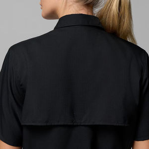 Chemises à manches courtes pour femmes noires <span class=keywords><strong>Columbia</strong></span> en spandex/nylon coupe-vent imperméable respirant UPF 50 - Product Image 5