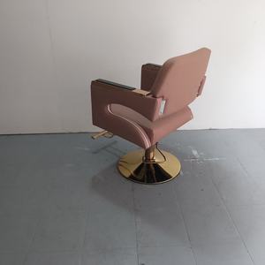 Nueva Silla de Barbería Verde de PU con Base de Acero Inoxidable Dorado, Puede Equiparse con una Bomba de Alta Capacidad - Product Image 3