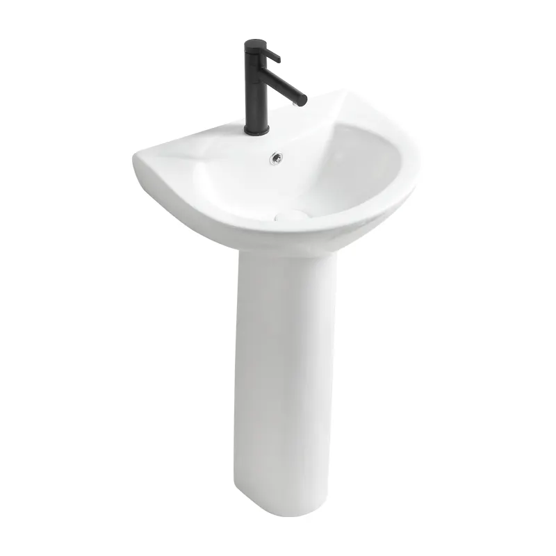 Trung Quốc Nhà Máy Lavabo Colugna Phòng Tắm Rửa Tay Chậu Rửa Với Bệ Trắng Freestanding Bồn Rửa