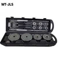 Mancuernas Ajustables de 25 kg para Entrenamiento de Brazos, Gimnasio, Barra con Pintura Negra, Juego de Mancuernas de 50 kg