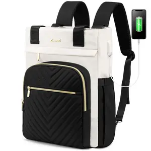 LOVEVOOK रजाई बना हुआ विस्तृत ऊपर खुला शिक्षक नर्स ढोना पर्स के लिए 15.6 इंच व्यापार स्कूल bookbag फैशन लैपटॉप बैग बैग महिलाओं