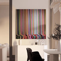 Peinture murale en grès abstraite, taille personnalisée, écologique, Wabi Sabi, texture 3D, carrée, sans cadre, minimaliste, effet eau