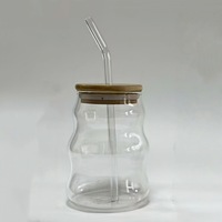 Gobelet en verre borosilicate de haute qualité avec design moderne, tendance, transparent, avec paille, pour lait, motif spirale nuage, pour usage domestique