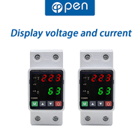 Dispositif de protection contre les surtensions et les sous-tensions à réinitialisation automatique, affichage LED, 2P 220Vac 63A, protection contre les surintensités, matériau en cuivre, 0,5kW