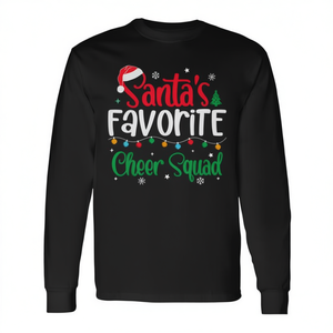 Camiseta de manga larga navideña de la banda de animadoras favorita de Santa, regalo navideño para animadoras - Product Image 2