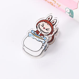 Carpeta de PP acrílica Regalos periféricos Labu personalizados Almacenamiento lindo de doble cara Clip de nota de dibujos animados Clip de libro - Product Image 4