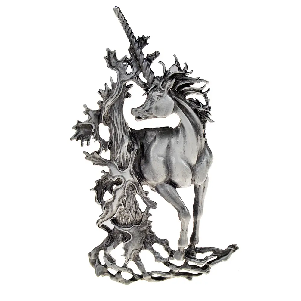 Bros Unicorn besar Vintage untuk wanita pria tiga warna Retro indah kuda Peri bros hewan liar perhiasan hadiah
