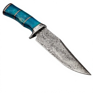 Couteau Bowie en acier Damas, manche en fibre de carbone, lame fixe, survie en extérieur, EDC, collection cadeau - Product Image 3