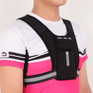Sublimation Athletic <b>Reflective</b> <b>Running</b> <b>Vest</b> Phone Holder Bag Backpack Sports Training Fitness Mens Women Hydration Chest Bag - Product Image 2