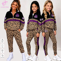 Loveda Vente en gros Impression numérique personnalisée Nouvelle arrivée Ensemble deux pièces pour femmes et filles Sweat-shirt à fermeture éclair à manches longues et pantalon de sport
