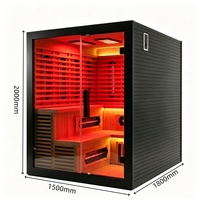 Sauna infrarouge électrique moderne à spectre complet pour 4-5 personnes, en bois massif de pruche, faible EMF, pour salon et cuisine