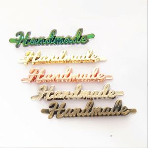 3D Effect logo Embossed Metal Letters Plate Custom Metal Logo <b>Sewing</b> Metal Label for Handbag Purse Bag Leather - Product Image 2