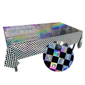 Manteles Desechables de Plástico Impermeables, Cubiertas de Mesa Láser para Eventos, Bodas, Discotecas, Cumpleaños, Fiestas, Decoración de Sirenas - Product Image 2