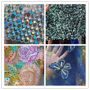 여자의 결혼식 드레스 여자 소년을위한 사용자 정의 흰색 꽃 자수 레이스 불룩한 100 폴리 에스테르 통기성 메쉬 직물 - Product Image 3