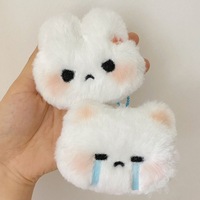 Porte-clés mignon et moelleux en forme de chat pleurant, pendentif en peluche douce pour sac à dos et sac à main