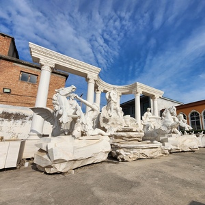Grande <span class=keywords><strong>fontaine</strong></span> de Trevi <span class=keywords><strong>en</strong></span> marbre blanc, style baroque romain, <span class=keywords><strong>fontaine</strong></span> d'eau de jardin extérieure, statue sculptée à la main <span class=keywords><strong>en</strong></span> <span class=keywords><strong>pierre</strong></span> <span class=keywords><strong>pour</strong></span> villa, hôtel - Product Image 5