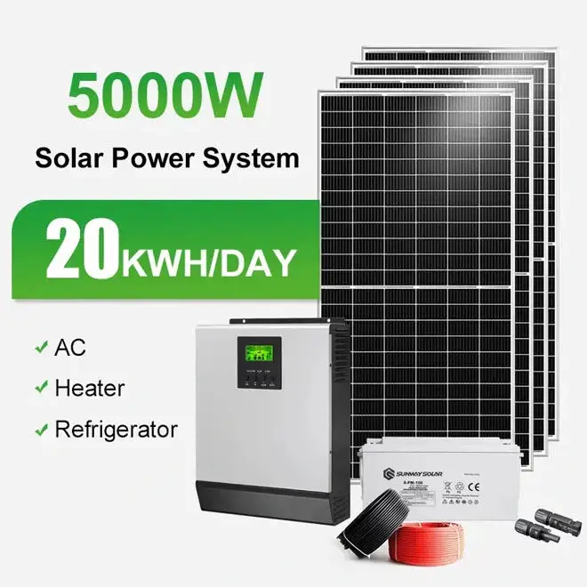 Pannello a griglia solare ibrido completo Kit 6 Kw 8Kw 10Kw 12Kw pannello solare di accumulo di energia fotovoltaico per la casa