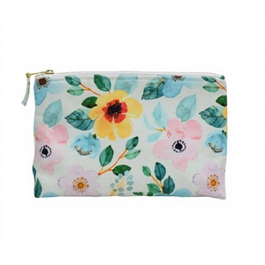 Las mejores bolsas cosméticas de lino con cremallera de gran capacidad para mujer, bolsa de almacenamiento de viaje a la moda con logotipo personalizado-OEM y ODM proporcionados - Product Image 1