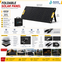 Panneau solaire pliable JiYao 480W, rendement de 25%, haute puissance, noir, 128 cellules, taille des cellules 182mmx91mm, pour camping-car, marine et usage extérieur