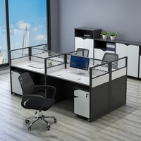 Meubles de bureau en gros d'usine, bureau d'hôpital, table de séparation de bureau, bureau d'ordinateur pour 4 personnes, personnel